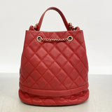 ★SALE【6de6517】シャネル ハンドバッグ マトラッセ チェーンショルダー キャビアスキン レッド ゴールド金具 2wayバッグ【中古】レディース