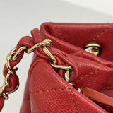 ★SALE【6de6517】シャネル ハンドバッグ マトラッセ チェーンショルダー キャビアスキン レッド ゴールド金具 2wayバッグ【中古】レディース