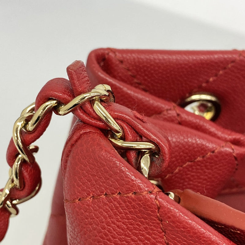 ★SALE【6de6517】シャネル ハンドバッグ マトラッセ チェーンショルダー キャビアスキン レッド ゴールド金具 2wayバッグ【中古】レディース