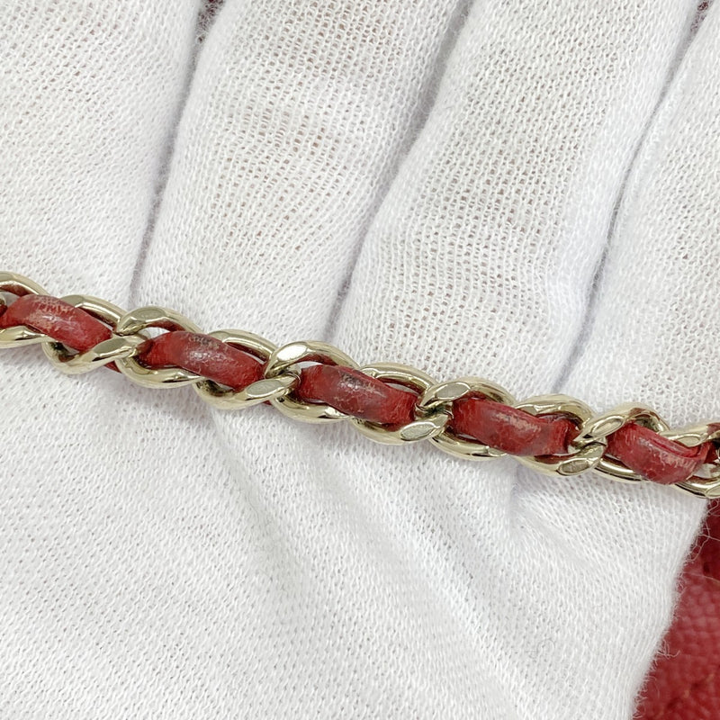★SALE【6de6517】シャネル ハンドバッグ マトラッセ チェーンショルダー キャビアスキン レッド ゴールド金具 2wayバッグ【中古】レディース