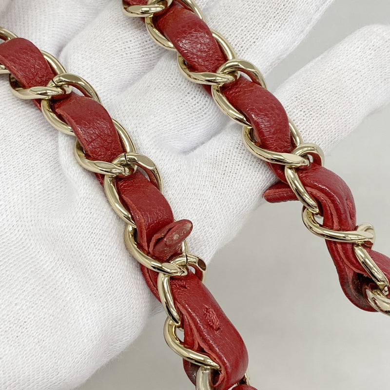 ★SALE【6de6517】シャネル ハンドバッグ マトラッセ チェーンショルダー キャビアスキン レッド ゴールド金具 2wayバッグ【中古】レディース