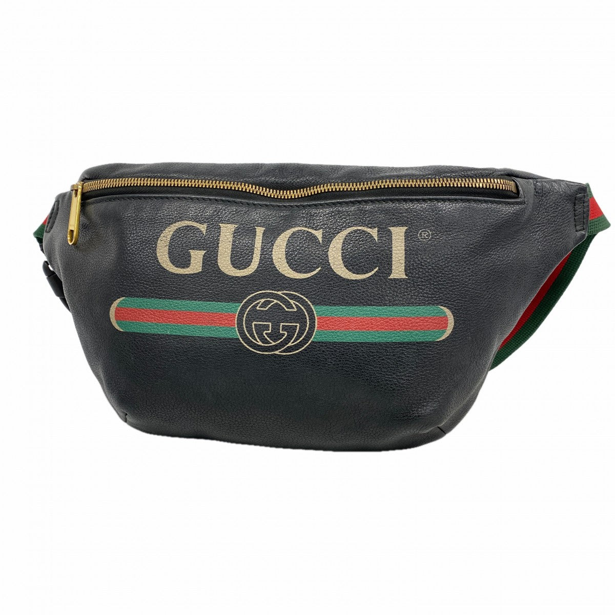 ★SALE【6ea0003-k】グッチ ウエストバッグ 530412 レザー ブラック ゴールド金具【中古】メンズ