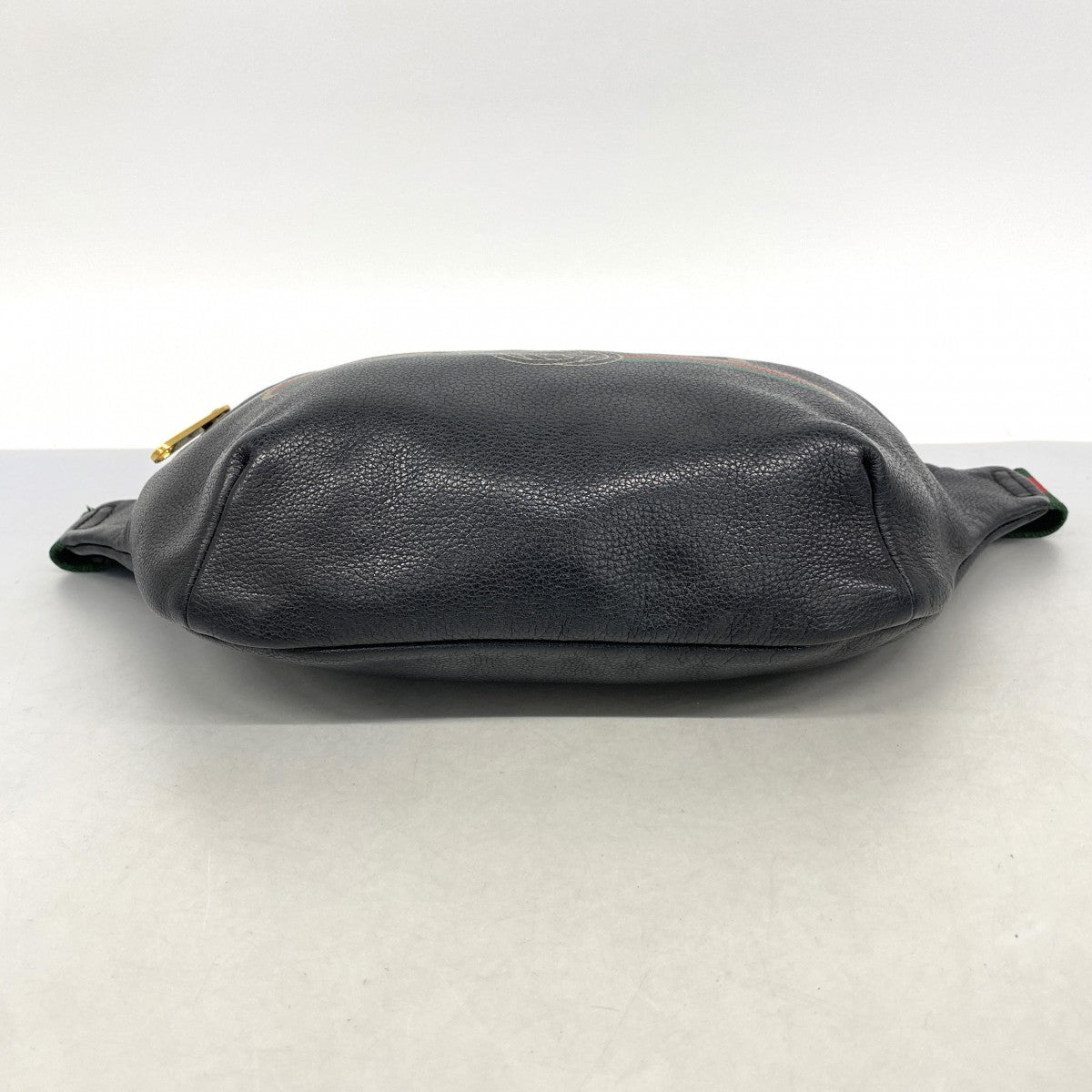 ★SALE【6ea0003-k】グッチ ウエストバッグ 530412 レザー ブラック ゴールド金具【中古】メンズ