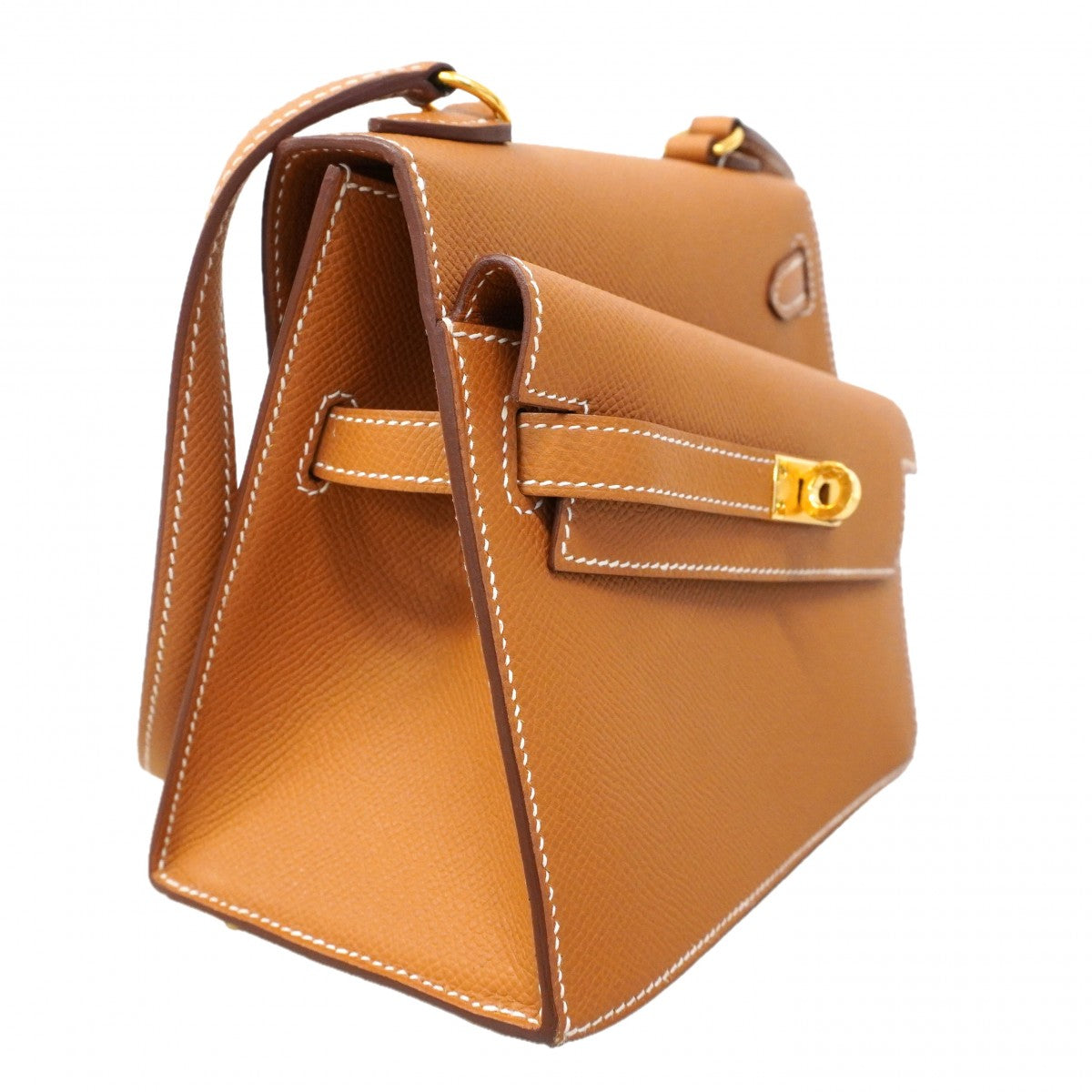 ★SALE【6ea0050-g】エルメス ショルダーバッグ ケリー20無秩序 ヴォーエプソン ゴールド ゴールド金具 U刻印【中古】レディース