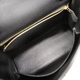 ★SALE【6ea0101-g】エルメス ハンドバッグ ケリー25 トゴ ブラック ゴールド金具 W刻印 2wayバッグ【中古】レディース