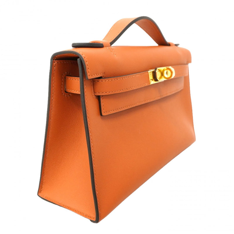 ★SALE【6ea0102-g】エルメス ハンドバッグ ポシェットケリー スイフト キュイーブル ゴールド金具 K刻印【中古】レディース