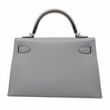 【6ea0103-g】エルメス ハンドバッグ ミニケリー2 マダム グリパンタン シルバー金具 K刻印【中古】レディース