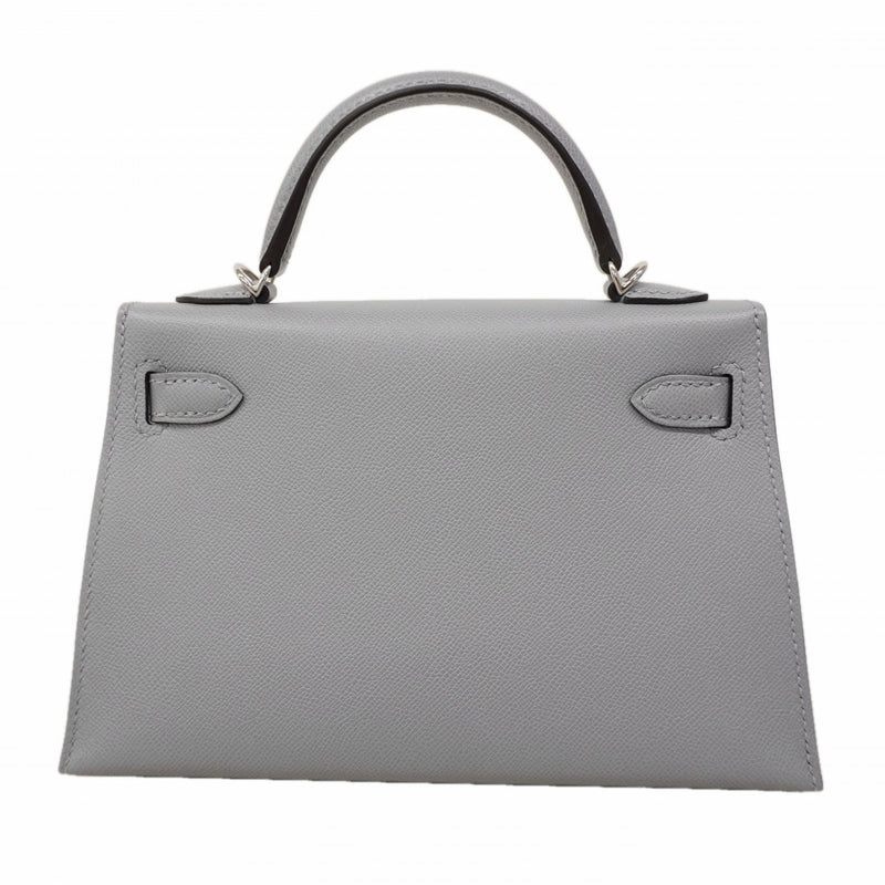 【6ea0103-g】エルメス ハンドバッグ ミニケリー2 マダム グリパンタン シルバー金具 K刻印【中古】レディース