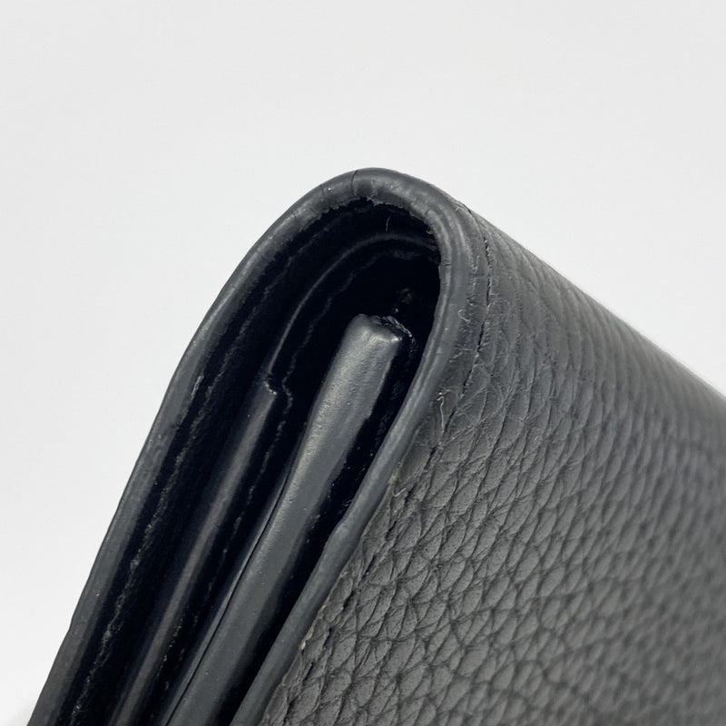 【6ea0120-k】ルイヴィトン 三つ折り財布 トリヨン ポルトフォイユカプシーヌ M82764 ノワール【中古】レディース