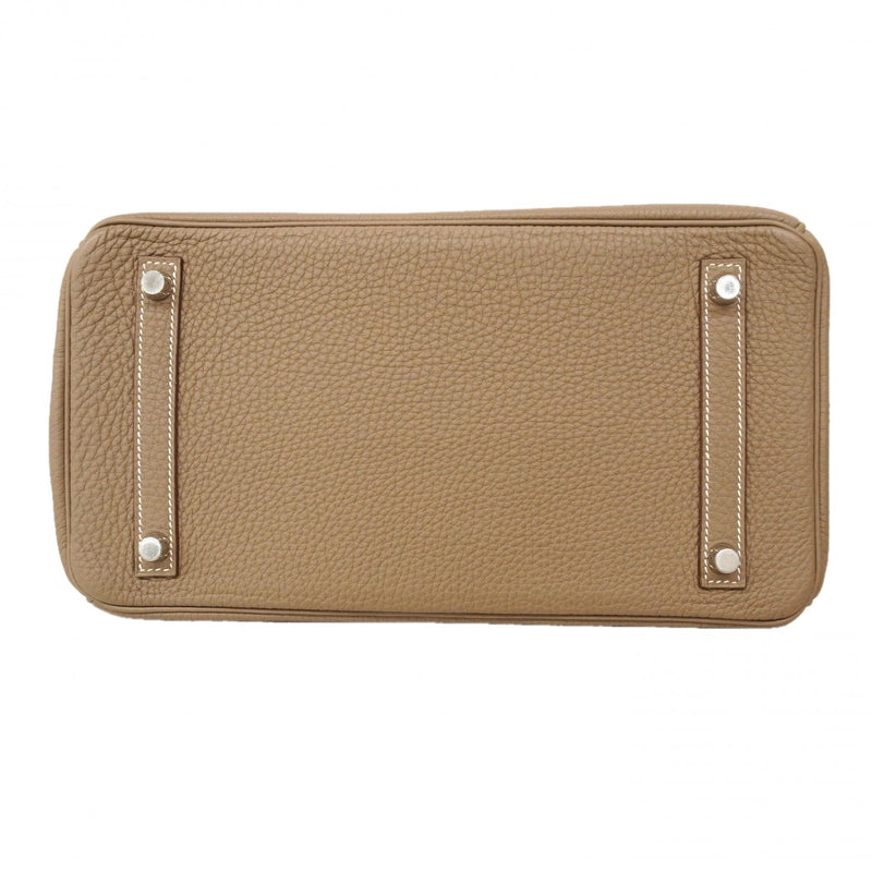 ★SALE【6ea0149-g】エルメス ハンドバッグ バーキン30 トゴ エトゥープ シルバー金具 Ｘ刻印【中古】レディース