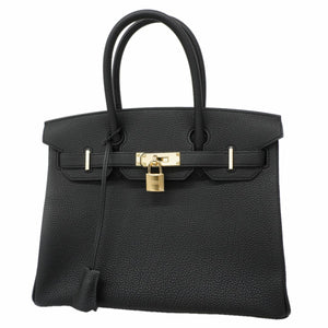 ★SALE【6ea0156-e-g】エルメス ハンドバッグ バーキン30 トゴ ブラック シャンパンゴールド金具 K刻印【中古】レディース