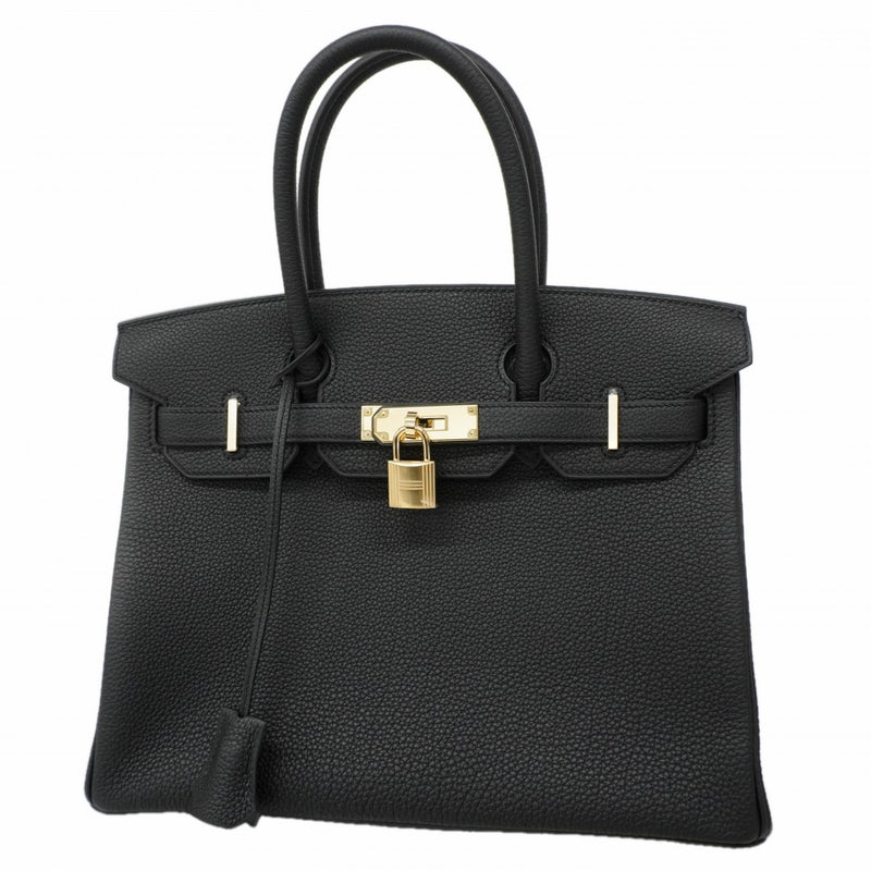 ★SALE【6ea0156-e-g】エルメス ハンドバッグ バーキン30 トゴ ブラック シャンパンゴールド金具 K刻印【中古】レディース