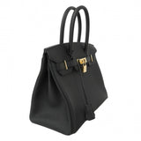 ★SALE【6ea0156-e-g】エルメス ハンドバッグ バーキン30 トゴ ブラック シャンパンゴールド金具 K刻印【中古】レディース