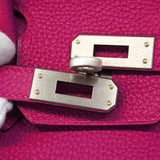 ★SALE【6eb0485-g】エルメス ハンドバッグ バーキン25 トゴ ローズパープル ブルーロワイヤル シルバー金具 Ｃ刻印 SPO【中古】レディース