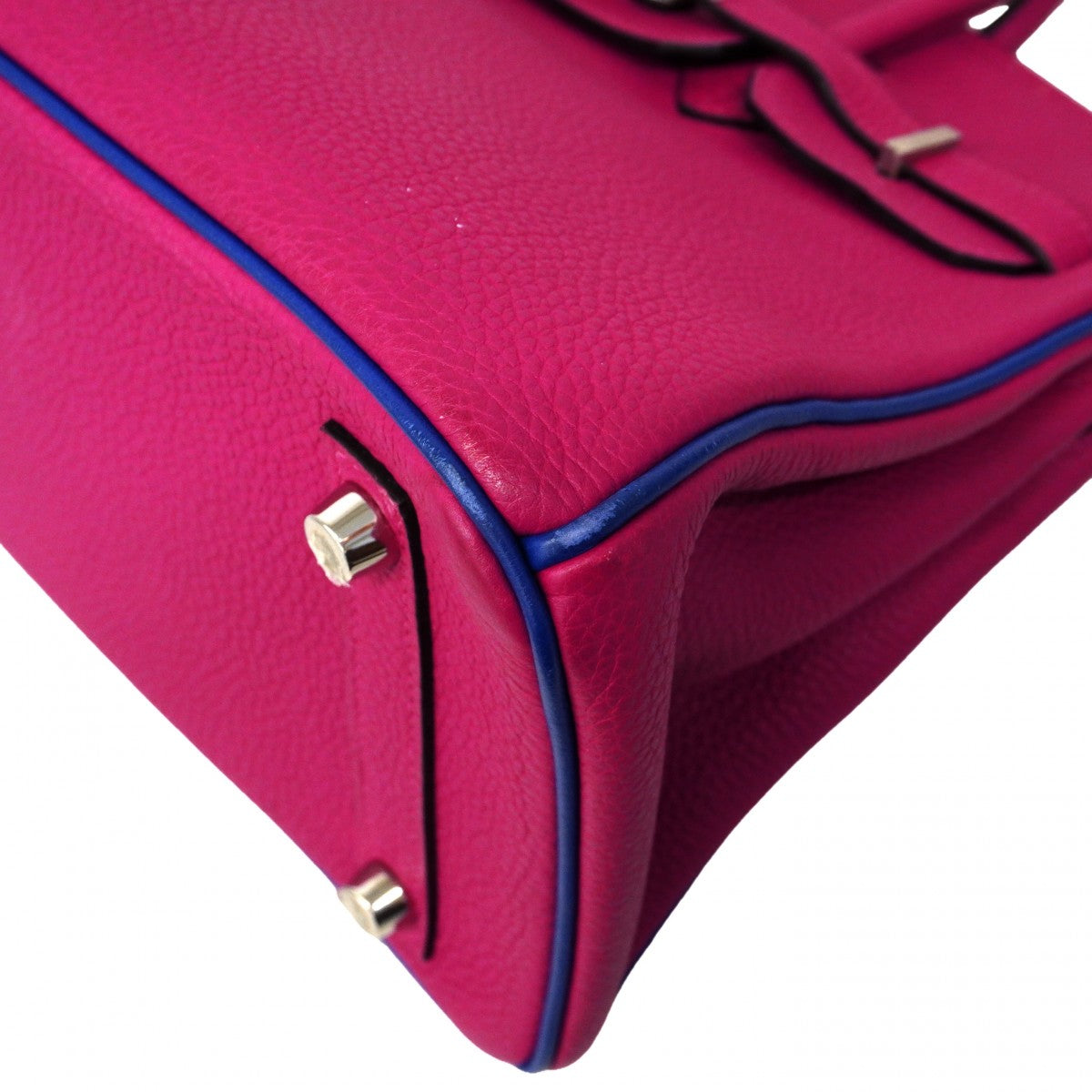★SALE【6eb0485-g】エルメス ハンドバッグ バーキン25 トゴ ローズパープル ブルーロワイヤル シルバー金具 Ｃ刻印 SPO【中古】レディース