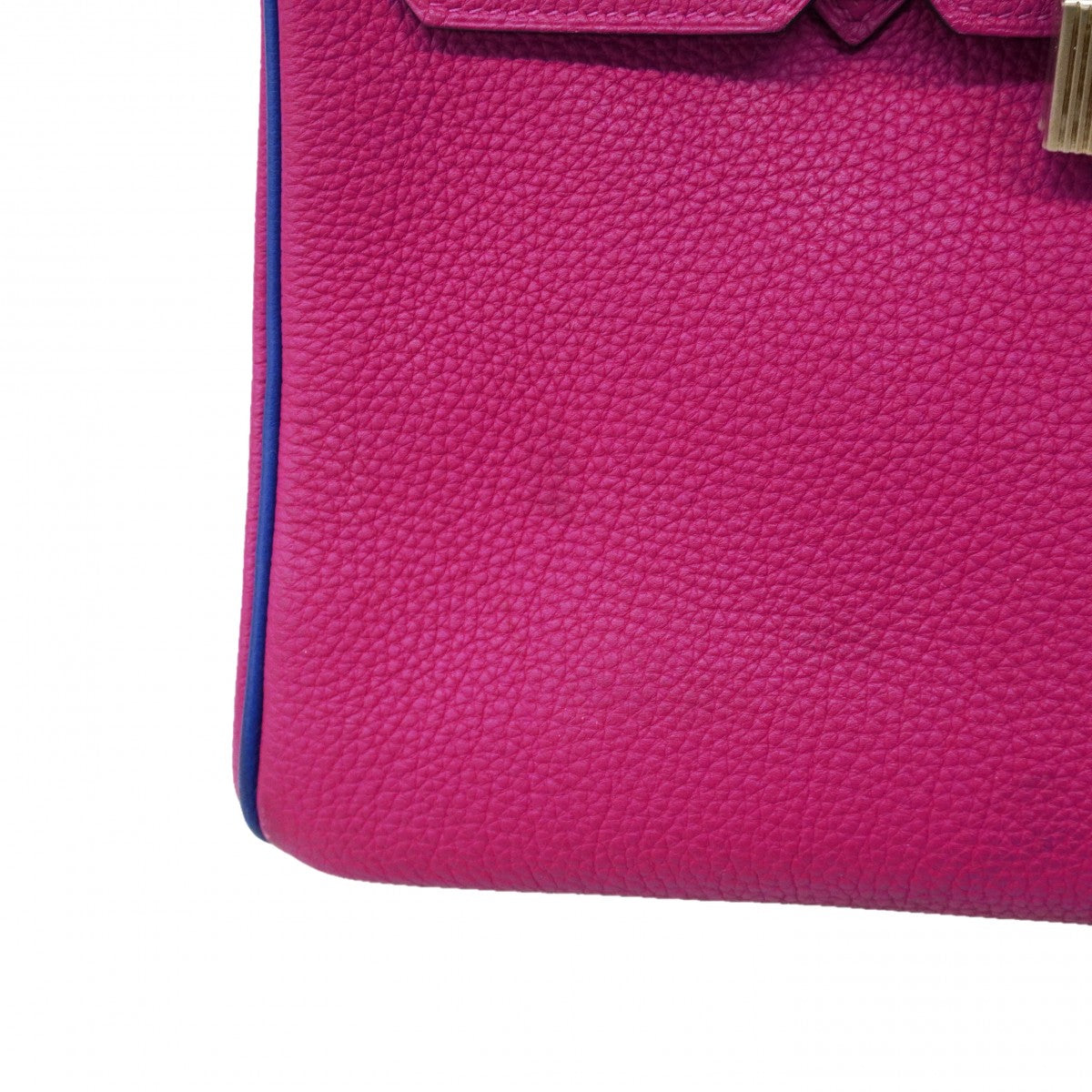 ★SALE【6eb0485-g】エルメス ハンドバッグ バーキン25 トゴ ローズパープル ブルーロワイヤル シルバー金具 Ｃ刻印 SPO【中古】レディース
