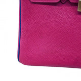 ★SALE【6eb0485-g】エルメス ハンドバッグ バーキン25 トゴ ローズパープル ブルーロワイヤル シルバー金具 Ｃ刻印 SPO【中古】レディース