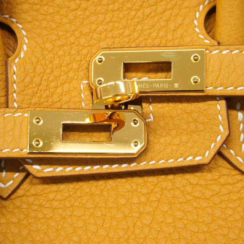★SALE【6eb0486-g】エルメス ハンドバッグ バーキン25 トゴ ナチュラルサブレ ゴールド金具 W刻印【中古】レディース