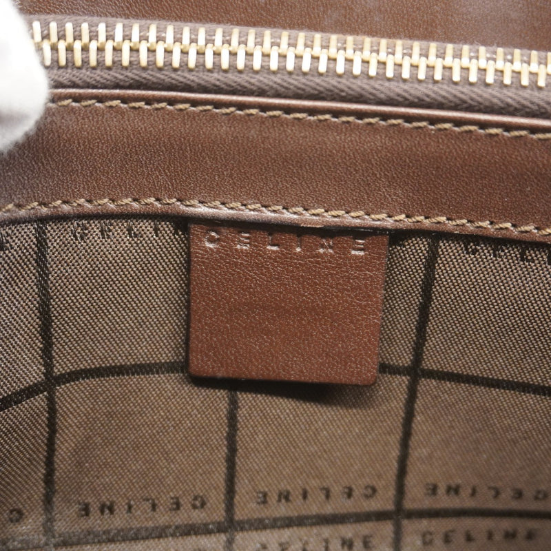 【6eb0544-k】セリーヌ ハンドバッグ Cマカダム スウェード ブラウン ゴールド金具【中古】レディース