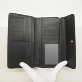 【6eb0630-k】グッチ 長財布 インターロッキングG 449397 レザー ブラック ゴールド金具【中古】レディース