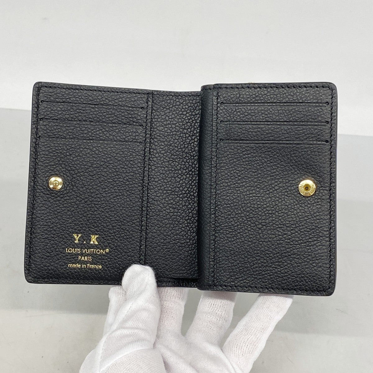 【6eb0721-k】ルイヴィトン 財布 モノグラム・アンプラント ポルトフォイユクレア M80151 ノワール【中古】レディース