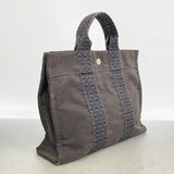 【6eb0761-k】エルメス ハンドバッグ エールラインMM キャンバス グレー シルバー金具【中古】メンズ レディース ユニセックス