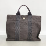 【6eb0761-k】エルメス ハンドバッグ エールラインMM キャンバス グレー シルバー金具【中古】メンズ レディース ユニセックス