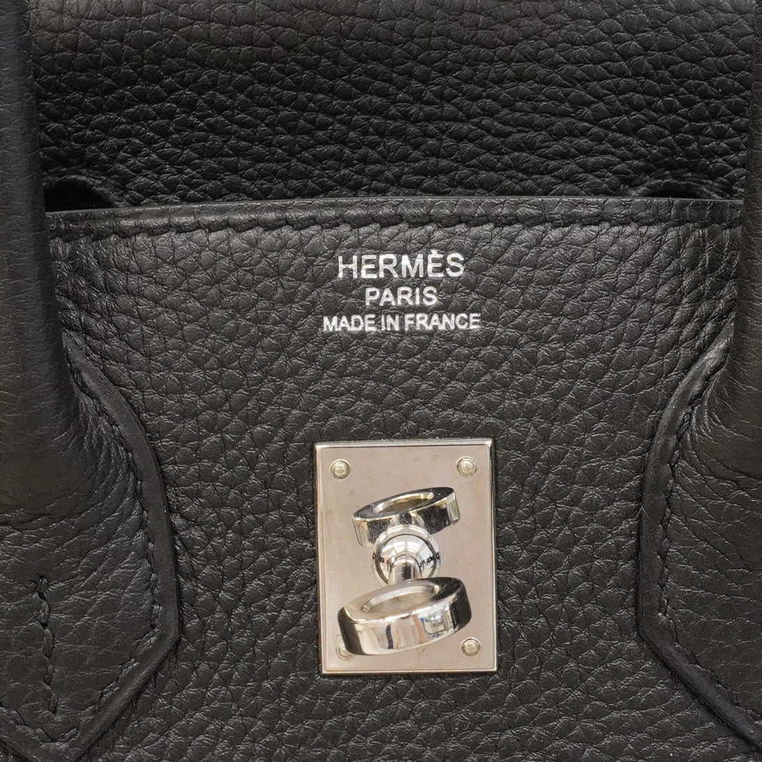 ★SALE【6eb0862-g】エルメス ハンドバッグ バーキン25 トゴ ブラック シルバー金具 A刻印【中古】レディース