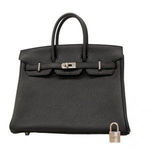 ★SALE【6eb0862-g】エルメス ハンドバッグ バーキン25 トゴ ブラック シルバー金具 A刻印【中古】レディース