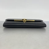 【6eb0897】サルヴァトーレフェラガモ 長財布 ガンチーニ レザー ブラック ゴールド金具【中古】レディース