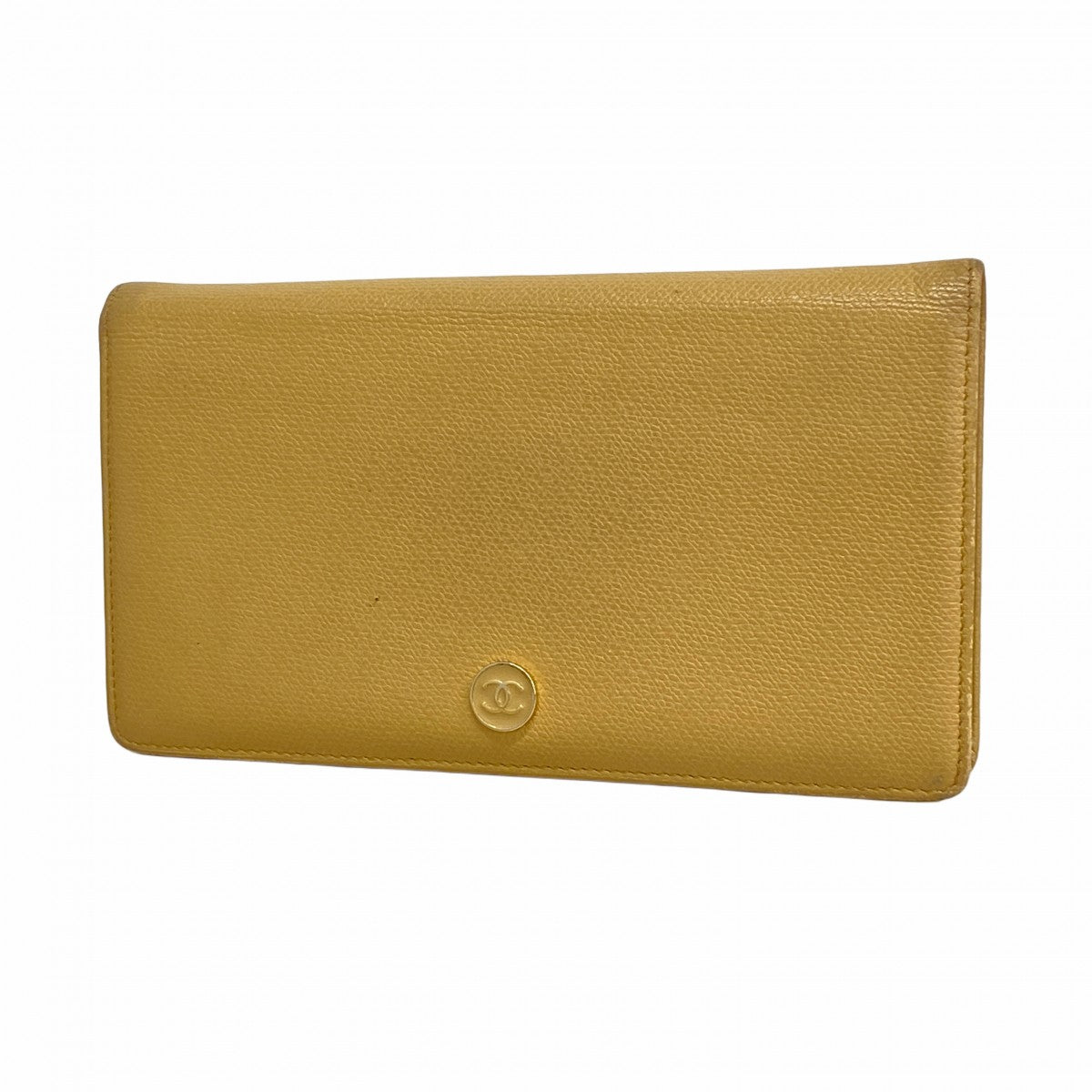 【6eb1004-k】シャネル 長財布 ココボタン レザー ベージュ ゴールド金具【中古】レディース