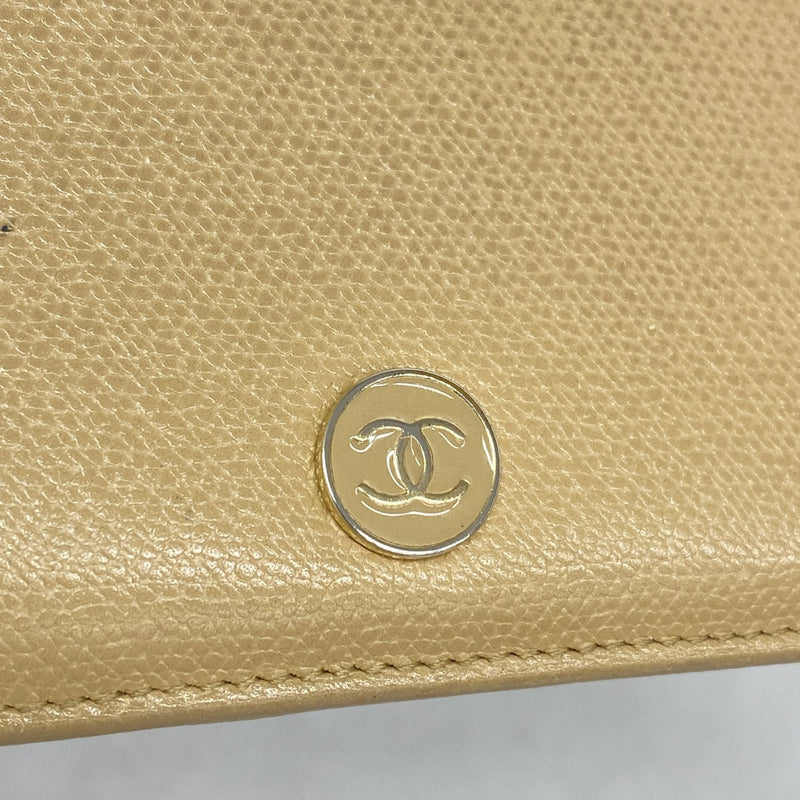【6eb1004-k】シャネル 長財布 ココボタン レザー ベージュ ゴールド金具【中古】レディース