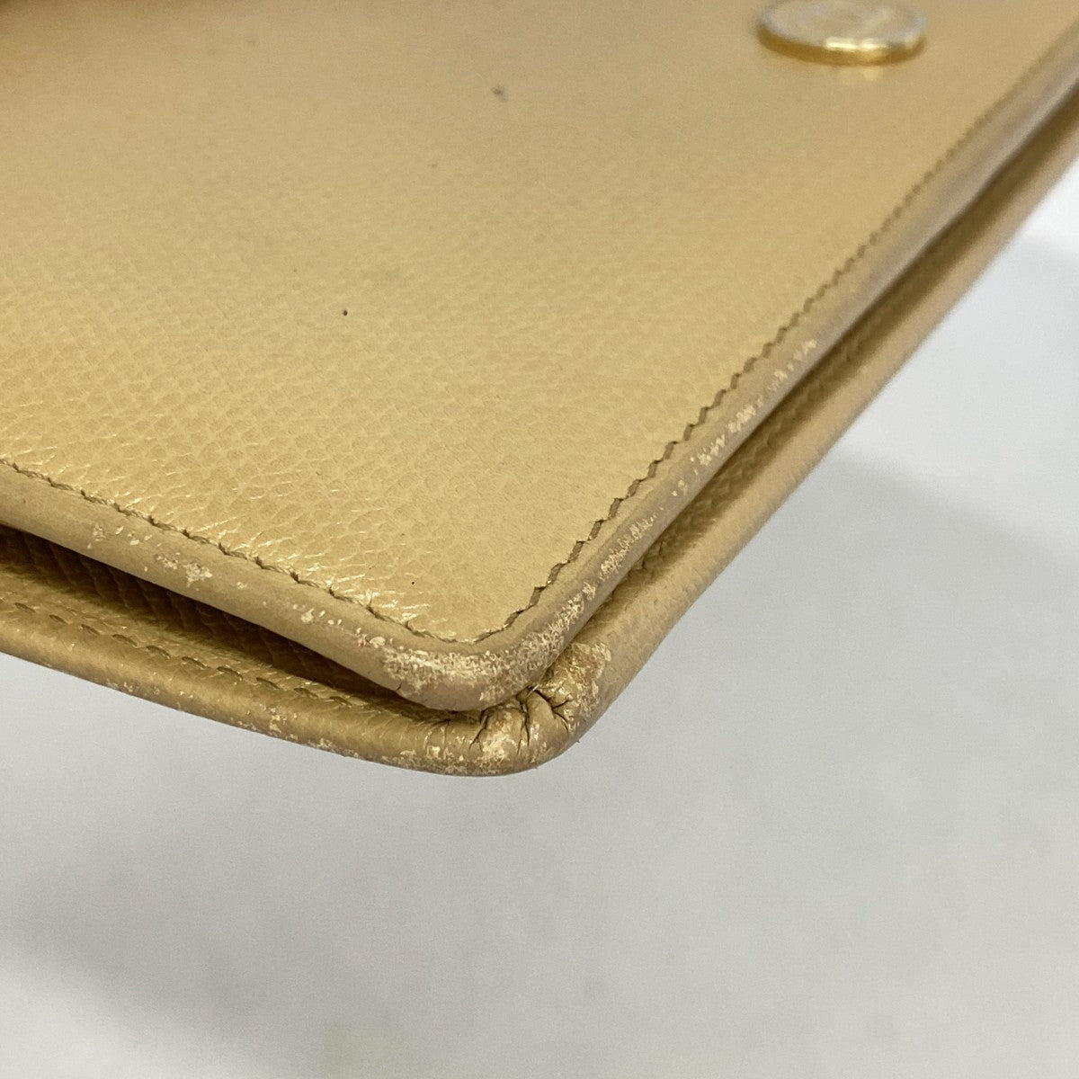 【6eb1004-k】シャネル 長財布 ココボタン レザー ベージュ ゴールド金具【中古】レディース