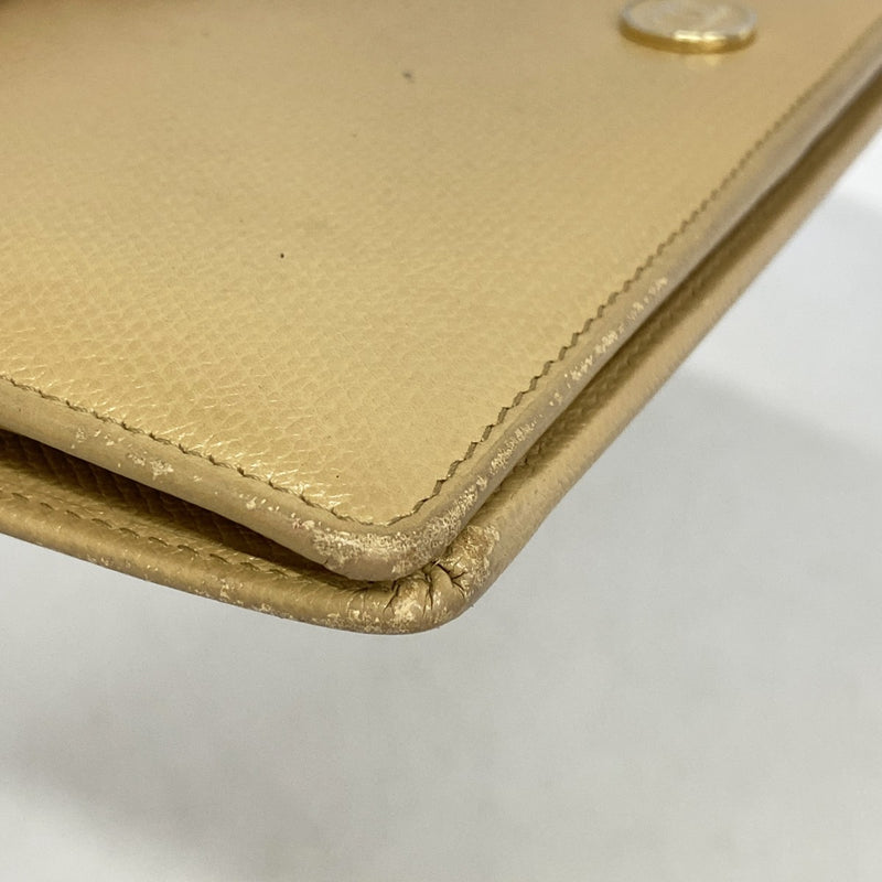 【6eb1004-k】シャネル 長財布 ココボタン レザー ベージュ ゴールド金具【中古】レディース