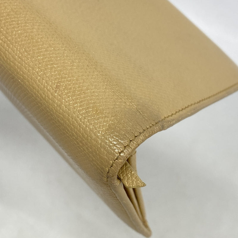 【6eb1004-k】シャネル 長財布 ココボタン レザー ベージュ ゴールド金具【中古】レディース