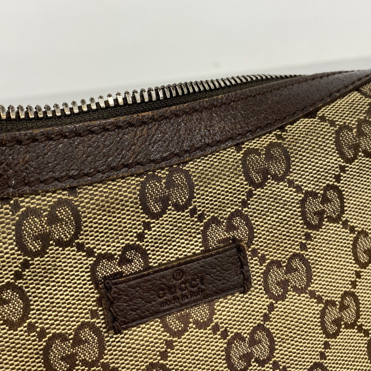 【6eb1072-k】グッチ ショルダーバッグ GGキャンバス 122790 キャンバス ベージュ ブラウン シルバー金具【中古】レディース