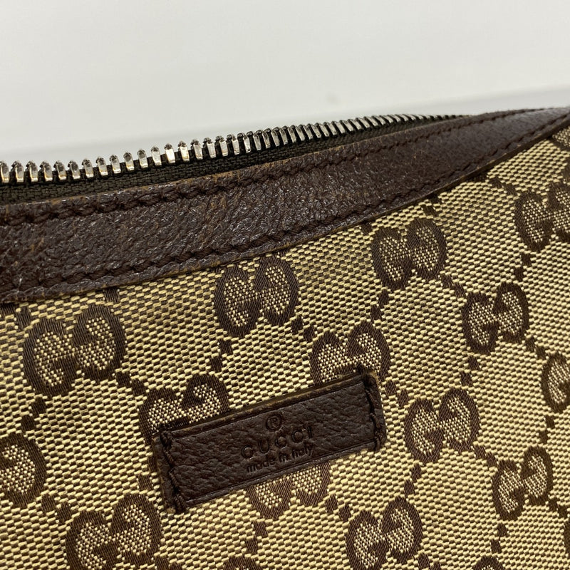 【6eb1072-k】グッチ ショルダーバッグ GGキャンバス 122790 キャンバス ベージュ ブラウン シルバー金具【中古】レディース