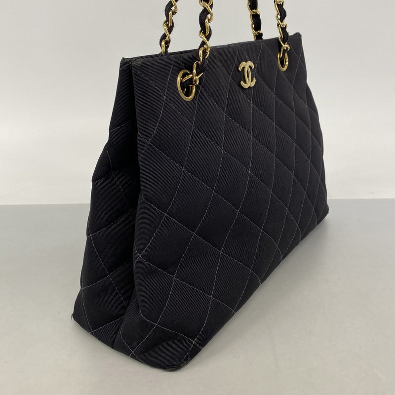★在庫処分★最終価格★SALE【6eb1076-k】シャネル ショルダーバッグ マトラッセ チェーンショルダー キャンバス ブラック ゴールド金具【中古】レディース