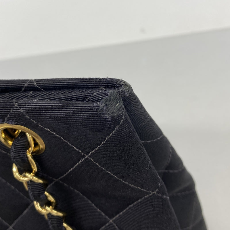 ★在庫処分★最終価格★SALE【6eb1076-k】シャネル ショルダーバッグ マトラッセ チェーンショルダー キャンバス ブラック ゴールド金具【中古】レディース