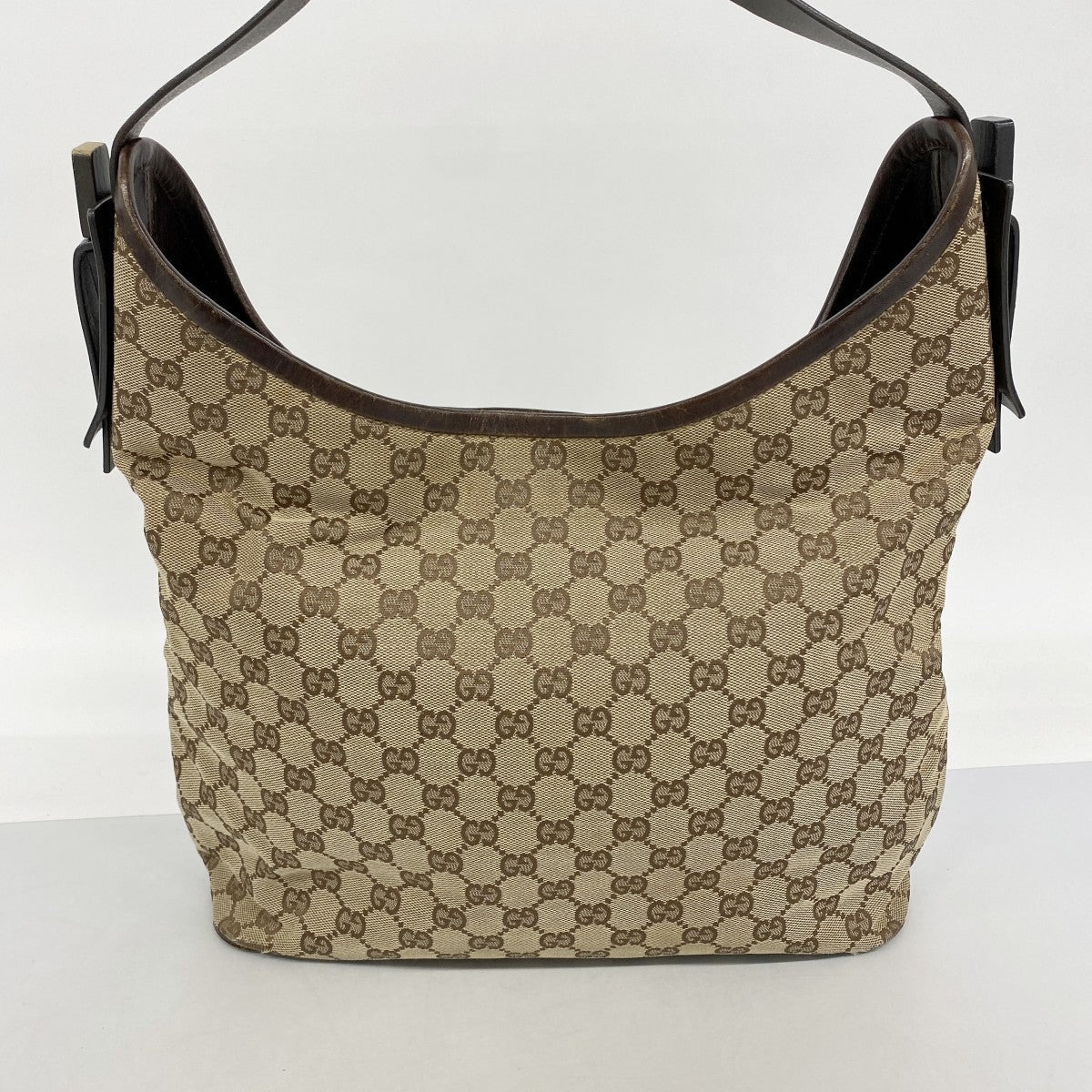 ★在庫処分★最終価格★SALE【6eb1084】グッチ ショルダーバッグ GGキャンバス 106242 キャンバス ベージュ ブラウン シルバー金具【中古】レディース