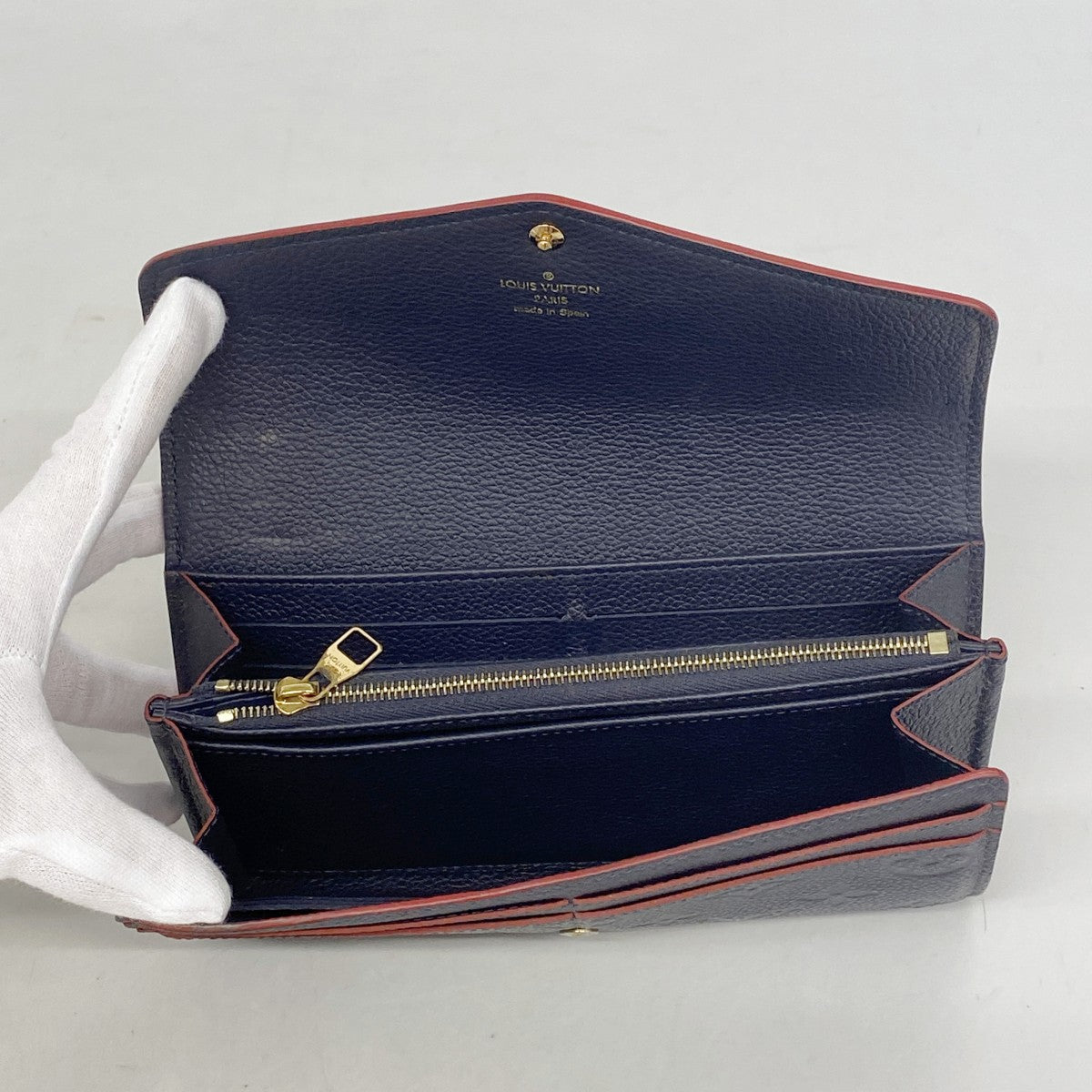 【6eb1362-k】ルイヴィトン 長財布 モノグラム・アンプラント ポルトフォイユサラ M62125 マリーヌルージュ【中古】レディース