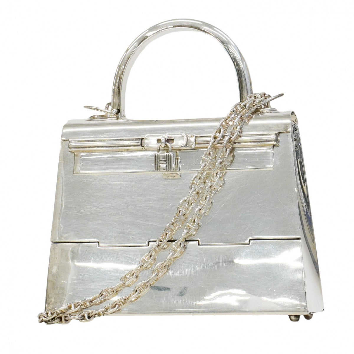 【6eb1524-g】エルメス ハンドバッグ ケリー 925 シルバー シルバー金具 2wayバッグ【中古】レディース