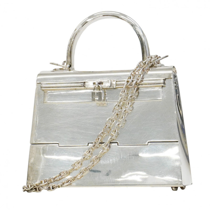 【6eb1524-g】エルメス ハンドバッグ ケリー 925 シルバー シルバー金具 2wayバッグ【中古】レディース