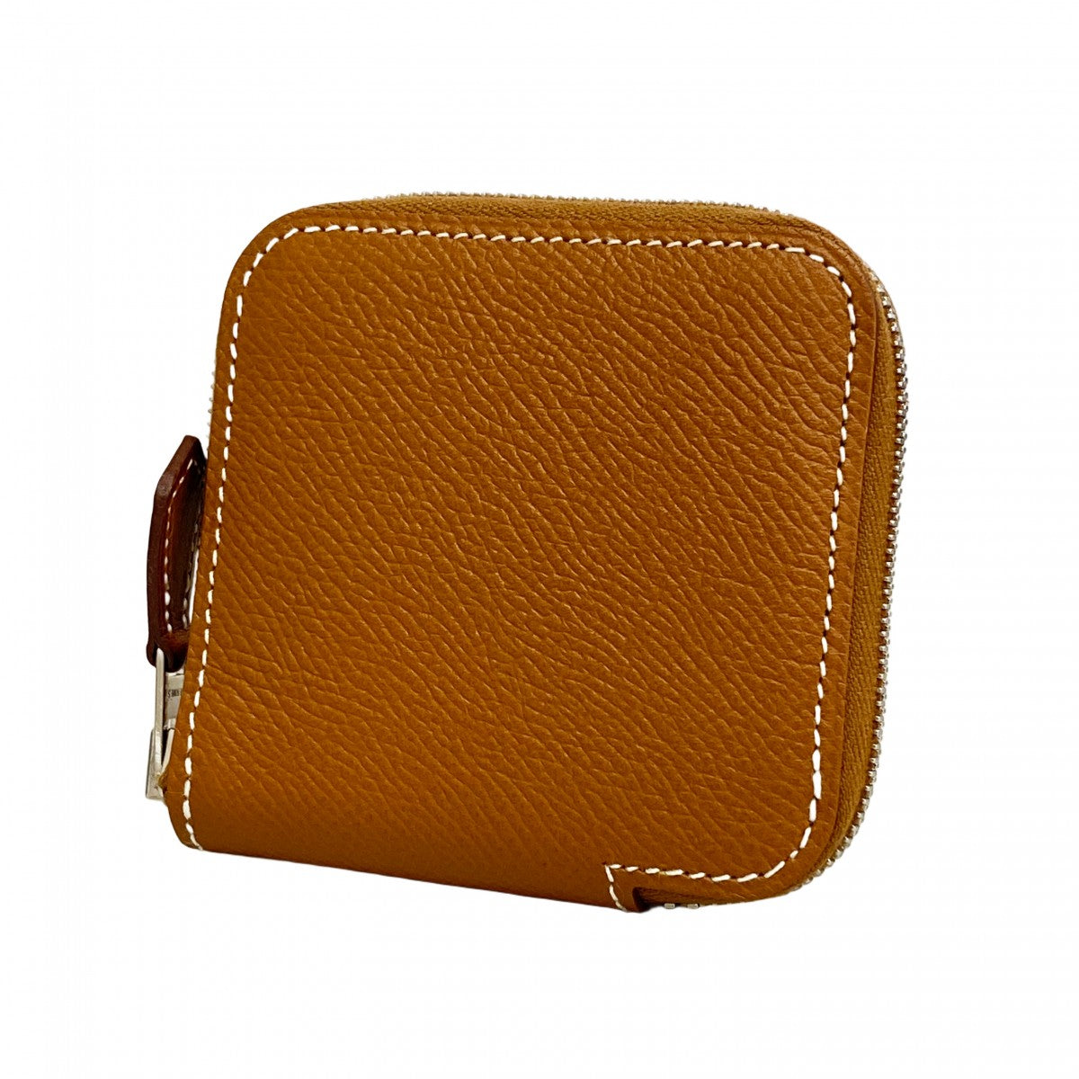 【6eb1588】エルメス コインケース アザップロングシルクインコンパクトミニ ヴォーエプソン ゴールド シルバー金具 C刻印【中古】メンズ レディース ユニセックス