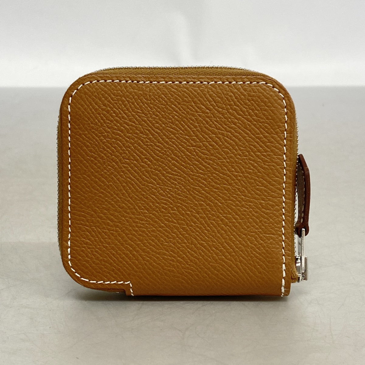 【6eb1588】エルメス コインケース アザップロングシルクインコンパクトミニ ヴォーエプソン ゴールド シルバー金具 C刻印【中古】メンズ レディース ユニセックス