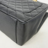 【6eb1742】シャネル チェーントート マトラッセ キャビアスキン ブラック ゴールド金具【中古】レディース