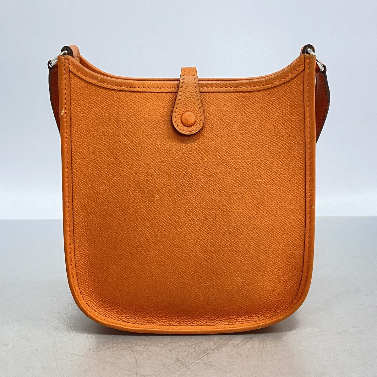 【6eb1760】エルメス ショルダーバッグ エヴリンTPM ヴォーエプソン オレンジ シルバー金具 □H刻印【中古】レディース
