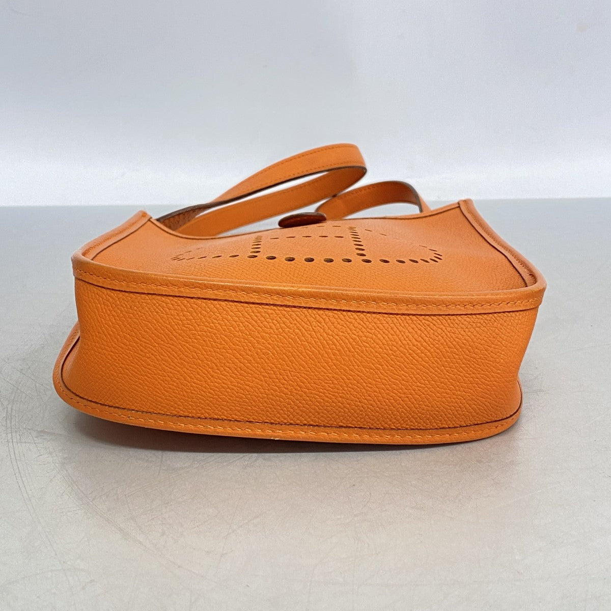 【6eb1760】エルメス ショルダーバッグ エヴリンTPM ヴォーエプソン オレンジ シルバー金具 □H刻印【中古】レディース