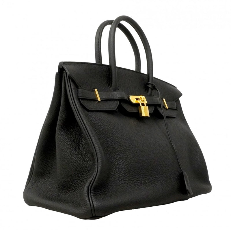 ★SALE【6ec1879-g】エルメス ハンドバッグ バーキン35 トゴ ブラック ゴールド金具 Y刻印【中古】レディース