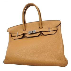 ★SALE【6ec1881-g】エルメス ハンドバッグ バーキン35 トリヨンクレマンス チャイ シルバー金具 U刻印【中古】レディース